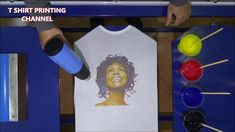 a t - shirt printing channel with an image of a woman's face on it