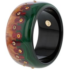 Kenny Bangles | Bi-color bakelite bangle with inlay and stones. Luxury Multicolor Round Bangle, Elegant Tortoiseshell Bangle Jewelry, Elegant Bakelite Bracelet Jewelry, Elegant Bakelite Bracelet, Elegant Bakelite Bangle As Gift, Elegant Bakelite Bangle As A Gift, Unique Green Round Bangle, Elegant Bakelite Bracelets As A Gift, Elegant Bakelite Bracelets For Gift