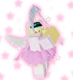 a paper doll with an umbrella and stars in the sky behind her, on a pink background