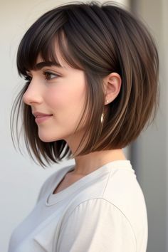 28 Stunning Chin Length Haircuts To Elevate Your Style - Glamour Corner Straight Chin Length Bob Haircut, Women’s Short Hair With Bangs, Chin Length Hair Bangs, Short Length Haircut For Fine Hair, French Bobs With Bangs, Long Bob With Long Bangs, Chin Length Haircuts With Bangs, Short Chin Length Bob, Collar Length Bob