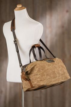 Image Bison Leather, Leather Duffel Bag, Carry On Size, Leather Duffel, Duffel Bag, Carry On, Canvas, Leather