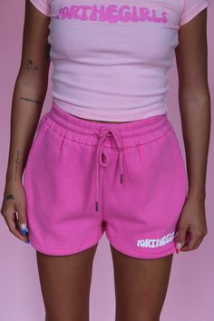 Who says sweat sets end in the summer?! Our SUPER cozy sweat shorts paired with the matching baby tee is the perfect summer fit! The shorts include a drawstring as well as pockets. Fits true to size Lacey: size small Trendy Drawstring Shorts For Streetwear, Trendy Streetwear Shorts With Drawstring, Cute Relaxed Fit Cotton Shorts, Pink Athletic Shorts For Summer Loungewear, Cotton Workout Shorts With Drawstring, Pink Athletic Shorts For Spring Loungewear, Cute Relaxed Fit Loungewear Shorts, Trendy Cotton Athletic Shorts, Relaxed Fit, Trendy Cotton Athletic Shorts With Relaxed Fit