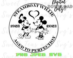 mickey and minnie mouse with the words, i'm going to disneyland svg