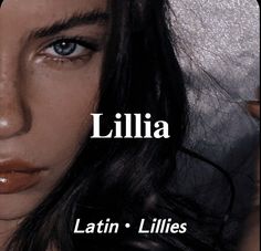 a close up of a person's face with the words lilla on it