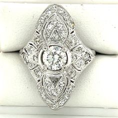 Vintage 1920 circa White Platinum Navette  Ring Size 4.25 one 0.64ct Round I VS2 Diamond 2=0.08tw Trillian H/I VS2 Diamonds 36=0.64tw Round H/I SI2 Diamonds Formal Art Deco Diamond Ring With Pave Setting, Gia Certified Art Deco Diamond White Rings, Gia Certified Diamond White Art Deco Rings, Art Deco Gia Certified Diamond Ring For Formal Occasions, Art Deco Wedding Rings With Pave Setting, Art Deco White Gold Ring With Pave Setting, Art Deco White Gold Rings With Pave Setting, Gia Certified Art Deco Diamond Ring Round Cut, Gia Certified Art Deco Round Cut Diamond Ring