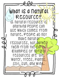 a poster with an image of a tree and the words, what is a natural resources?