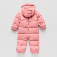 This Okie Dokie baby girl's snow suit is an adorable, super cozy must-have for her snow adventures. Made from a warm quilted fabric, this long-sleeve puffer suit has a full zip closure and a faux fur trimmed hood for extra protection. Features: Faux Fur Trim, HoodedClosure Type: ZipperPockets: 2 Front Slip PocketsWarmth Factor: HeavyweightFiber Content: 100% PolyesterFilling Content: 100% PolyesterLining Material: PolyesterCare: Machine Wash, Line DryCountry of Origin: Imported Pink Fitted Onesie For Winter, Snow Adventure, Snow Wear, Snow Suit, Fur Trim, Baby Month By Month, Faux Fur, Baby Girl, Long Sleeve