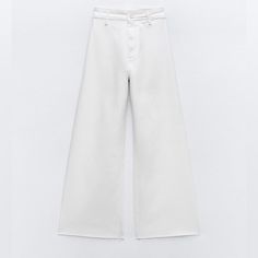 Super Cute And Brand New Super Good Material Zara Jeans Wide Leg, Zara Marine Jeans, Zara Marine Straight Jeans, Marine Straight Jeans, Cute Pants, Relaxed Jeans, Zara White, Zara Jeans, Off White Color