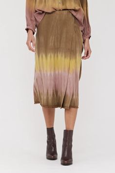 Suede Tencel Pansy Skirt D Ring Belt, Fashion Landscape, Raquel Allegra, Flowing Skirt, Urban Chic, Beaded Dress, D Ring, Pansies, Wrap Skirt