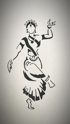 a drawing of a woman dancing with her hands in the air