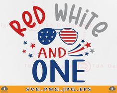 red, white and two sunglasses svg file