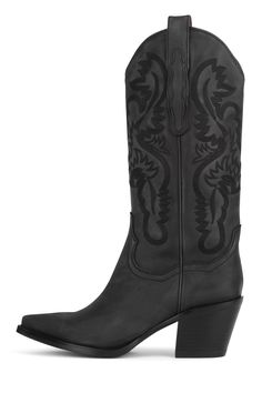 Jeffery Campbell Dagget Cowboy Boots // Black Black Boots Cowboy, Cowboy Boots Heels, Black Cowboy Boots Women, Heeled Cowboy Boots, Cowboy Boots Black, Black Western Boots, Black Cowgirl Boots, Jeffrey Campbell Boots, Boot Fits