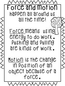 the force and motion worksheet is shown in black and white with an image of a tree