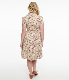 This dreamy 1950s dress features a cream-colored background adorned with a vibrant multicolor floral print for that retro flair. With a front button-up design, side pockets for convenience, and a chic collared neckline, you'll feel like you've stepped straight out of a vintage movie scene.Available in sizes S-XL while supplies last. Floral Fit, 1950s Dress, Vintage Movies, Fit Flare Dress, Fit & Flare, Flare Dress, Unique Vintage, Shop Now, Floral Prints