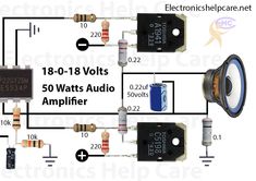 the wiring diagram for an amplifier with two different types of speakers and one speaker that is connected