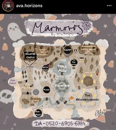 the map for mammars is shown with skulls and other things on it's surface