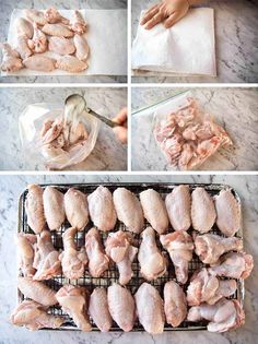 the process for making chicken wings is shown