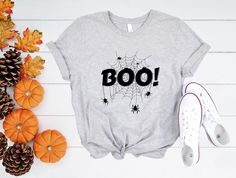 Boo Spiderweb Shirt Halloween Shirt Spooky Shirt Fall - Etsy