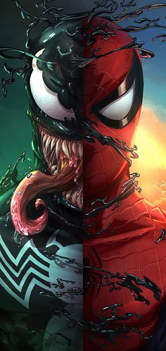 spider - man and the amazing spider - man are depicted in two different images, one is