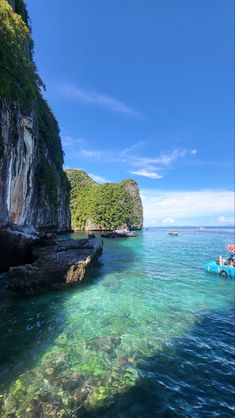 the water is crystal clear and blue