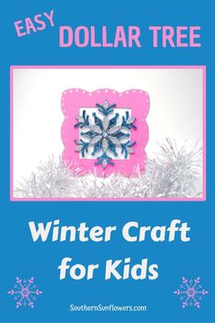 an easy dollar tree craft for kids to make it looks like they are making snowflakes