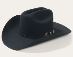 Stetson SFSKYL-754207 6X Skyline Black Felt Hat FREE SHIPPING to ALL Lower 48 States A true Stetson icon, our bestselling Skyline combines legendary quality and classic Western style in one timeless package. The Skyline is crafted from our proprietary 6X fur felt, which is prized for its durability and elegant feel, and, as with all hats that come out of our factory in Texas, each Skyline is touched by more than 100 sets of hands during production, resulting in a hat that is designed and built t Classic Fitted Six-panel Felt Hat, Fitted Western Style Six-panel Hat Bands, Classic Black Hat With Adjustable Fit, Classic Black Adjustable Hat, Western Six-panel Rodeo Hat, Western Six-panel Hat For Rodeo, Black Felt Hat, Carhartt Work Pants, Twisted X Shoes