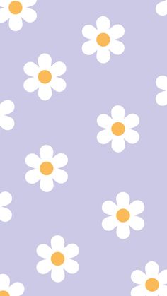 a purple background with white daisies on it