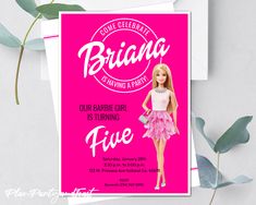 Barbie Party Invitations, Barbie Birthday Invitation, Barbie Invitation, Barbie Birthday Invitations, Barbie Invitations, S Png, Barbie Birthday Party, Barbie Theme, Barbie Birthday