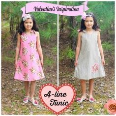 A-line Tunic Dress Pattern for girls Whimsy Couture #sewing #sewingpattern #dresspattern Couture Sewing Patterns, A Line Dress Pattern, A Line Shirt Dress, Tunic Dress Pattern, A Line Shirt, Tunic Dress Patterns, Valentines Inspiration, Shirt Dress Pattern, Girls Dress Sewing Patterns