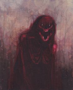 a painting of a demonic demon with its mouth open