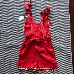 With Tags Red Denim, Red Romper, Denim Jumpsuit, Pant Jumpsuit, Jumpsuit Romper, Red White, Red And White, Pants For Women, Jumpsuit