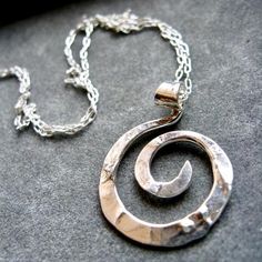 Ancient Spiral necklace in copper Sacred Spiral, Spiral Jewelry, Celtic Spiral, Ring Holder Necklace, The Nautilus, Spiral Pendant, Spiral Necklace, Shiny Objects, Spiral Ring