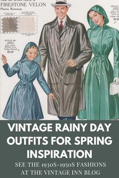 When the skies darken and the rain starts to pour, chances are you’ve asked yourself the age-old question: what should I wear? If you’re looking for inspiration that’s fun, practical, and rooted in history, the fashion trends of the 1930s to 1950s have something for everyone. ==Click the link to visit the Vintage Inn Blog Vintage Rainy Day, Rainy Day Outfit For Spring, Rainy Day Outfits, Outfits For Spring, Day Outfits, What Should I Wear, It's Raining, When It Rains