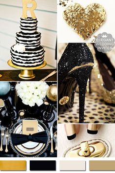 black and gold wedding color scheme