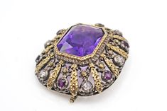 Antique Brooches, Bright Purple, Silver Brooch, Craft Set, Rose Cut Diamond, Unique Colors, Rose Cut, Silver Gold, Gemstone Rings