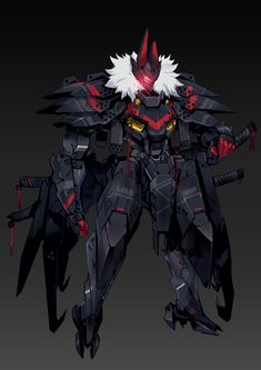 Samurai Mech, Iron Saga, Black Samurai, Robot Concept, Arte Robot, Mecha Anime, Gundam Art