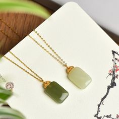 Elegant Jade Necklaces As Gifts, Elegant Jade Necklace As Gift, Elegant Jade Necklaces For Gifts, Exquisite Jade Necklaces For Gifts, Elegant Jade Necklace For Gifting, Exquisite Jade Necklace Gift, Exquisite Jade Necklace For Gift, Nature-inspired Jade Pendant Necklace, Handmade Yellow Gold Jade Necklaces