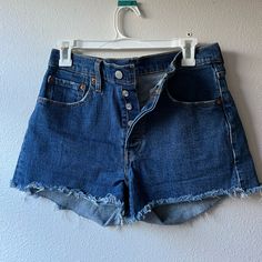 New Without Tags. Never Worn. From Free People. Levi's Dark Wash Jean Shorts For Summer, Levi's Dark Wash Cutoff Jeans, Levi's Dark Wash Jean Shorts For Spring, Levi's Dark Wash Jeans For Summer, Trendy Levi's Dark Wash Shorts, Levi's High Rise Dark Wash Bottoms, Levi's Dark Wash Cotton Jean Shorts, High Rise Dark Wash Jean Shorts, Levi's Dark Wash Denim Shorts