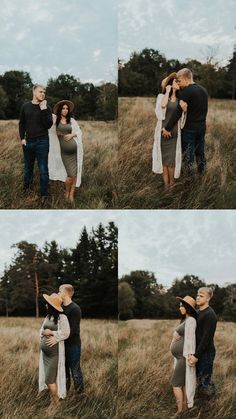 an image of a couple holding each other in the middle of a field with tall grass