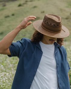 Embrace adventure. Elevate the outdoors. This flat-brim fedora hat features a teardrop crown, medium stiffness and an authentic leather band. Straw Fedora Hat, Straw Fedora, Mocha Color, Hat Box, Look In The Mirror, Fedora Hat, Beach Pool, Straw Hat, Leather Band