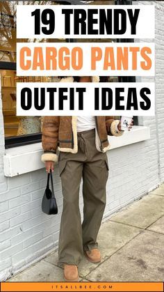 Olive Green Ankle Pants Outfit, How To Dress Up Cargo Pants, Painter Pants Outfit, Ways To Style Cargo Pants, Olive Green Cargo Pants Outfit, Tan Cargo Pants Outfit, Khaki Cargo Pants Outfit, Cargo Pants Outfit Fall, White Denim Jeans Outfit