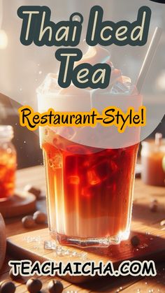 the thai iced tea restaurant - style is ready to be eaten and served for lunch