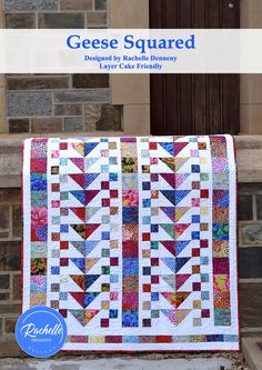 the cover of geee squared quilt pattern is shown in front of a brick building