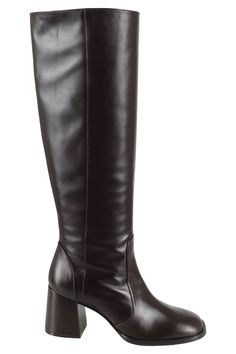 Nola boot - Stuart Weitzman - Ebony color - Leather upper - Rubber sole - Square toe design - Square heel - Side zipper closure Ebony Color, Design Square, Toe Designs, Luxury Retail, Luxury Shoes, Luxury Boutique, Stuart Weitzman, Valentino Garavani, Side Zipper