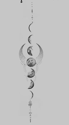 an artistic drawing of the moon and stars