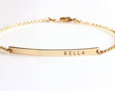 Gold Bar bracelet Custom Name Bracelet Engraved by JewelryBlues Elegant Engraved Name Bracelet For Best Friend, Classic Customized Name Bracelet As Personalized Gift, Customizable Nameplate Bracelets For Everyday, Classic Customized Name Bracelet For Personalized Gift, Minimalist Personalized Name Bracelet For Anniversary, Classic Personalized Birthday Bracelets, Adjustable Nameplate Bracelets With Names, Adjustable Nameplate Bracelet With Names, Personalized Minimalist Name Bracelet As Best Friend Gift