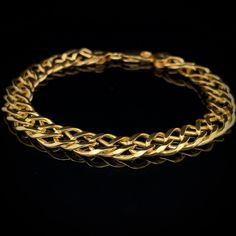 One of a kind gold plated sterling silver Miami curb bracelet. A lobster clasp mechanism ensures this bracelet chain will remain secure during daily wear. This double link cuban chain bracelet is the epitome of Italian craftsmanship. 8" in Length Can be adjusted and shipped in 1-3 days. ﻿﻿Made in Italy Formal Polished Gold Cuban Link Bracelet, Formal Cuban Link Chain Bracelet With Polished Finish, Elegant Cuban Link Chain Bracelet With Polished Finish, Formal Gold Cuban Link Bracelet, Gold Cuban Link Bracelet With Oval Links, Elegant Sterling Silver Bracelet With Cuban Link Curb Chain, Sterling Silver Curb Chain Bracelet For Formal Occasions, Formal Gold Plated Cuban Link Bracelet, Luxury Oval Link Curb Chain Bracelet