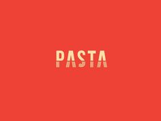 the word pasta on a red background