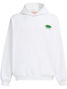 white cotton logo print at the chest logo print to the rear graphic print at the chest graphic print to the rear long sleeves classic hood straight hem White Logo Patch Sweatshirt For Streetwear, White Logo Patch Sweatshirt, White Cotton Sweatshirt With Logo Patch, White Long Sleeve Sweatshirt With Logo Patch, White Long Sleeve Hoodie With Logo, White Logo Hoodie For Streetwear, White Logo Hooded Sweatshirt, White Hooded Logo Sweatshirt, White Hooded Sweatshirt With Logo