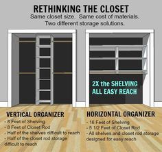 the closets are open and ready to be used as storage space for storing items